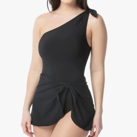 Coco Reef Contours Shapemaker Bow Tie Shoulder One Piece Swimsuit- Black - 8/32C - Picture 12 of 12